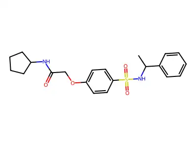 N-cyclopentyl-2-[4-(1-phenylethylsulfamoyl)phenoxy]acetamide structure