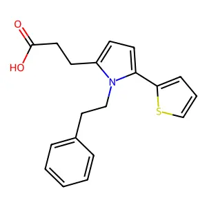 3-[1-(2-phenylethyl)-5-(thiophen-2-yl)-1H-pyrrol-2-yl]propanoic acid structure