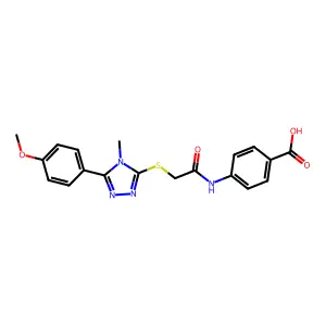 4-[({[5-(4-methoxyphenyl)-4-methyl-4H-1,2,4-triazol-3-yl]sulfanyl}acetyl)amino]benzoic acid structure