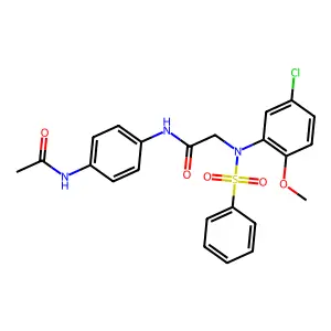 N-(4-acetamidophenyl)-2-[N-(benzenesulfonyl)-5-chloro-2-methoxyanilino]acetamide structure