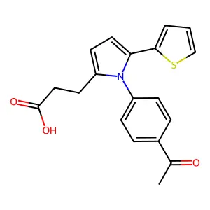 3-[1-(4-Acetylphenyl)-5-thiophen-2-yl-2-pyrrolyl]propanoic acid structure