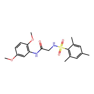 N-(2,5-dimethoxyphenyl)-2-[(2,4,6-trimethylphenyl)sulfonylamino]acetamide structure
