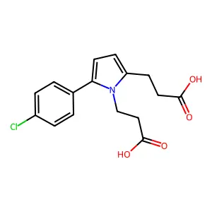 3-[2-(2-Carboxy-ethyl)-5-(4-chloro-phenyl)-pyrrol-1-yl]-propionic acid structure