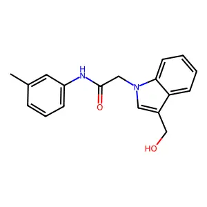 2-(3-Hydroxymethyl-indol-1-yl)-N-m-tolyl-acetamide structure
