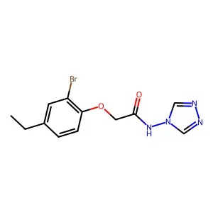 2-(2-bromo-4-ethylphenoxy)-N-(1,2,4-triazol-4-yl)acetamide structure