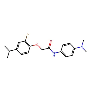 2-[2-bromo-4-(propan-2-yl)phenoxy]-N-[4-(dimethylamino)phenyl]acetamide structure
