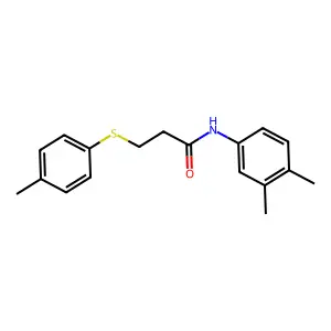 N-(3,4-dimethylphenyl)-3-(4-methylphenyl)sulfanylpropanamide structure