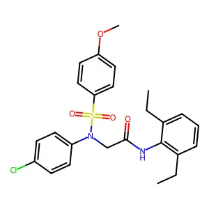 2-(4-chloro-N-(4-methoxyphenyl)sulfonylanilino)-N-(2,6-diethylphenyl)acetamide structure