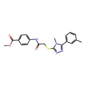 methyl 4-[({[4-methyl-5-(3-methylphenyl)-4H-1,2,4-triazol-3-yl]sulfanyl}acetyl)amino]benzoate structure