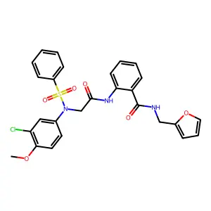 2-[[2-[N-(benzenesulfonyl)-3-chloro-4-methoxyanilino]acetyl]amino]-N-(furan-2-ylmethyl)benzamide structure