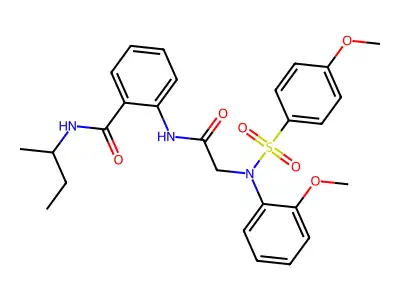 N-(butan-2-yl)-2-({N-(2-methoxyphenyl)-N-[(4-methoxyphenyl)sulfonyl]glycyl}amino)benzamide structure