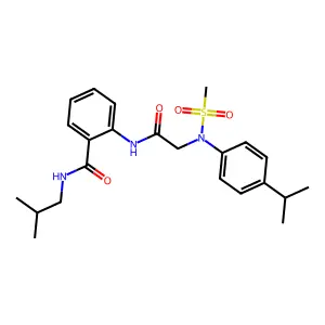 N-(2-methylpropyl)-2-[[2-(N-methylsulfonyl-4-propan-2-ylanilino)acetyl]amino]benzamide structure