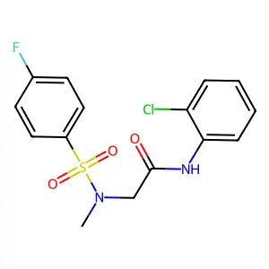 N-(2-chlorophenyl)-2-[(4-fluorophenyl)sulfonyl-methylamino]acetamide structure