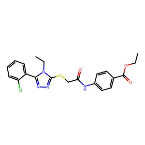 Ethyl 4-[[2-[[5-(2-chlorophenyl)-4-ethyl-1,2,4-triazol-3-yl]sulfanyl]acetyl]amino]benzoate structure