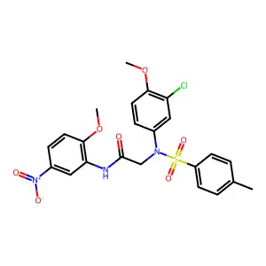 2-(3-chloro-4-methoxy-N-(4-methylphenyl)sulfonylanilino)-N-(2-methoxy-5-nitrophenyl)acetamide structure