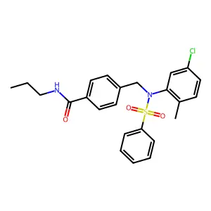 4-{[(5-chloro-2-methylphenyl)(phenylsulfonyl)amino]methyl}-N-propylbenzamide structure