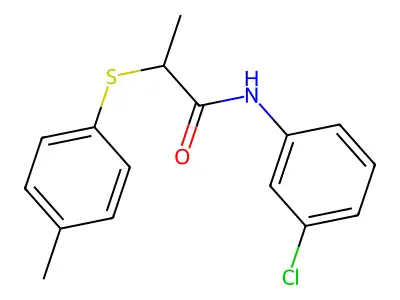 N-(3-chlorophenyl)-2-(4-methylphenyl)sulfanylpropanamide structure