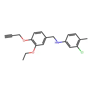 3-chloro-N-[(3-ethoxy-4-prop-2-ynoxyphenyl)methyl]-4-methylaniline structure