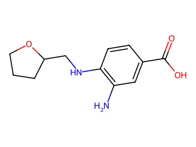 3-Amino-4-[(tetrahydro-2-furanylmethyl)amino]benzoic acid structure
