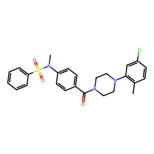 N-(4-{[4-(5-chloro-2-methylphenyl)piperazin-1-yl]carbonyl}phenyl)-N-methylbenzenesulfonamide structure