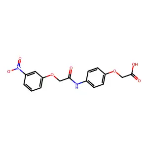 (4-{[(3-Nitrophenoxy)acetyl]amino}phenoxy)acetic acid structure