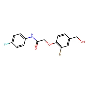 2-[2-bromo-4-(hydroxymethyl)phenoxy]-N-(4-fluorophenyl)acetamide structure