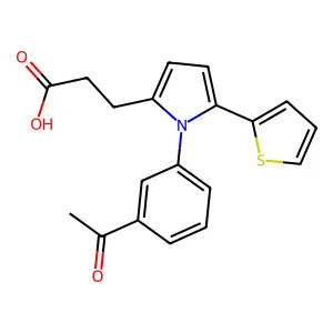 3-[1-(3-acetylphenyl)-5-(2-thienyl)-1H-pyrrol-2-yl]propanoic acid structure
