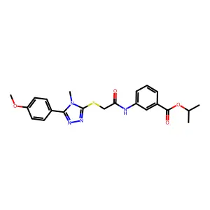 propan-2-yl 3-[({[5-(4-methoxyphenyl)-4-methyl-4H-1,2,4-triazol-3-yl]sulfanyl}acetyl)amino]benzoate structure