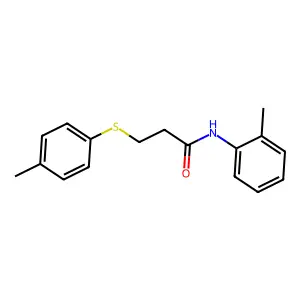 N-(2-methylphenyl)-3-(4-methylphenyl)sulfanylpropanamide structure