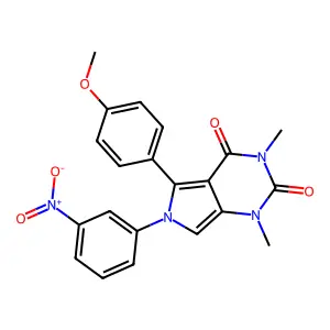 5-(4-methoxyphenyl)-1,3-dimethyl-6-(3-nitrophenyl)pyrrolo[3,4-d]pyrimidine-2,4-dione structure