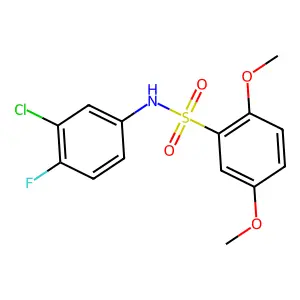 N-(3-chloro-4-fluorophenyl)-2,5-dimethoxybenzenesulfonamide structure