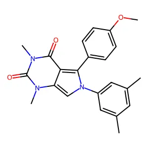 6-(3,5-dimethylphenyl)-5-(4-methoxyphenyl)-1,3-dimethylpyrrolo[3,4-d]pyrimidine-2,4-dione structure