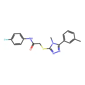 N-(4-fluorophenyl)-2-{[4-methyl-5-(3-methylphenyl)-4H-1,2,4-triazol-3-yl]sulfanyl}acetamide structure