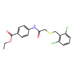 Ethyl 4-({[(2,6-dichlorobenzyl)sulfanyl]acetyl}amino)benzoate structure