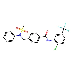 N-[2-chloro-5-(trifluoromethyl)phenyl]-4-[(N-methylsulfonylanilino)methyl]benzamide structure