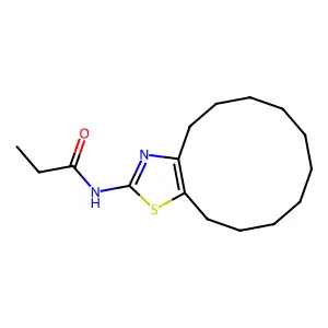 N-(4,5,6,7,8,9,10,11,12,13-decahydrocyclododeca[d][1,3]thiazol-2-yl)propanamide structure