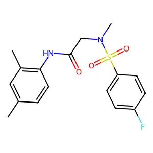 N-(2,4-dimethylphenyl)-2-[(4-fluorophenyl)sulfonyl-methylamino]acetamide structure