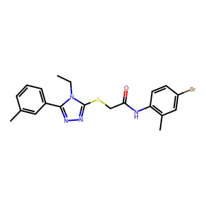 N-(4-bromo-2-methylphenyl)-2-{[4-ethyl-5-(3-methylphenyl)-4H-1,2,4-triazol-3-yl]sulfanyl}acetamide structure