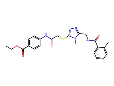ethyl 4-[({[4-methyl-5-({[(2-methylphenyl)carbonyl]amino}methyl)-4H-1,2,4-triazol-3-yl]sulfanyl}acetyl)amino]benzoate structure