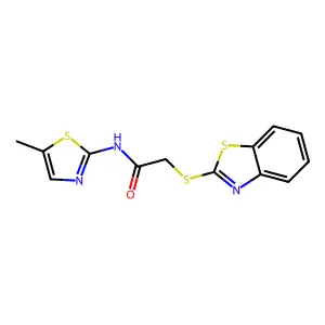 2-(1,3-benzothiazol-2-ylsulfanyl)-N-(5-methyl-1,3-thiazol-2-yl)acetamide structure