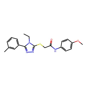 2-{[4-ethyl-5-(3-methylphenyl)-4H-1,2,4-triazol-3-yl]sulfanyl}-N-(4-methoxyphenyl)acetamide structure