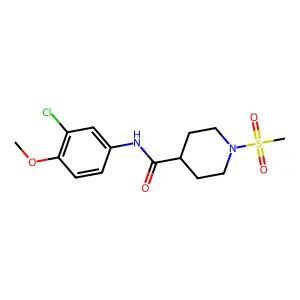 N-(3-chloro-4-methoxyphenyl)-1-(methylsulfonyl)piperidine-4-carboxamide structure