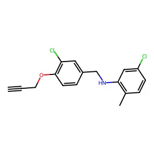 5-chloro-N-[(3-chloro-4-prop-2-ynoxyphenyl)methyl]-2-methylaniline structure