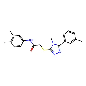 N-(3,4-dimethylphenyl)-2-{[4-methyl-5-(3-methylphenyl)-4H-1,2,4-triazol-3-yl]sulfanyl}acetamide structure
