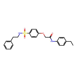 N-(4-ethylphenyl)-2-{4-[(2-phenylethyl)sulfamoyl]phenoxy}acetamide structure