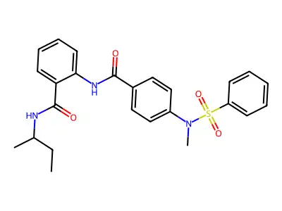 2-[[4-[benzenesulfonyl(methyl)amino]benzoyl]amino]-N-butan-2-ylbenzamide structure