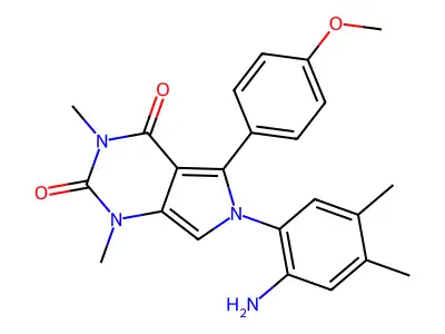 6-(2-amino-4,5-dimethylphenyl)-5-(4-methoxyphenyl)-1,3-dimethyl-1H-pyrrolo[3,4-d]pyrimidine-2,4(3H,6H)-dione structure
