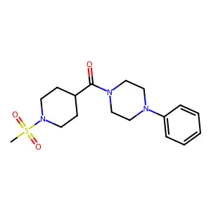 (1-(Methylsulfonyl)piperidin-4-yl)(4-phenylpiperazin-1-yl)methanone structure