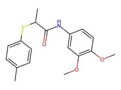 N-(3,4-dimethoxyphenyl)-2-(4-methylphenyl)sulfanylpropanamide structure