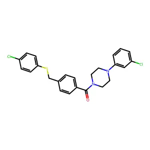[4-(3-chlorophenyl)piperazin-1-yl](4-{[(4-chlorophenyl)sulfanyl]methyl}phenyl)methanone structure